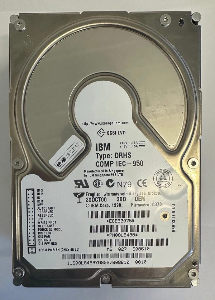 08L8488 - IBM 36GB 7200 RPM SCSI 3.5" HDD U160 80 pin - Image 1 of 1