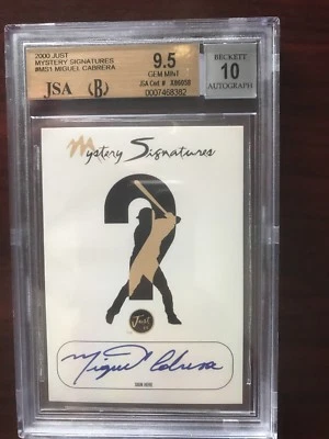 2000 Just Imagine 2K MIGUEL CABRERA 神秘签名 BGS 9.5 宝石完好亲笔签名 10 — 第 1/2 张图片