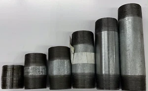 Pezón de tubo galvanizado de 1-1/4" NPT roscado ambos extremos - Imagen 1 de 9