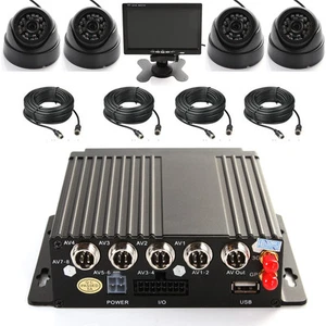 4CH AHD Car Mobile DVR Wifi 3G GPS + 4 Camera + Video Power Cable 7" Screen Kit - Picture 1 of 11