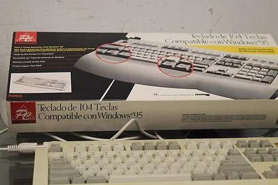 Vintage PC Accessories Keyboard w/ Wrist rest (Mechanical Cliky) P/N P20035 - Image 1 of 4