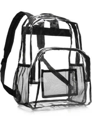 Mochila transparente de 3 compartimentos con doble correa Foto 1 de 3