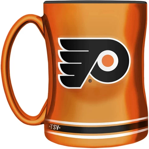 Philadelphia Flyers Primary Logo Orange NHL Hockey 14oz Sculpted C-Handle Mug Cover