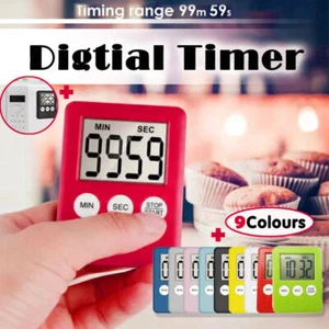 99 Min Magnetic LCD Digital Kitchen Timer Electronic Countdown Egg Count Down - Picture 1 of 21