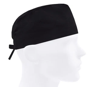 Surgical cap men, scrub caps, scrub hats, surgery hat, solid black - Picture 1 of 3