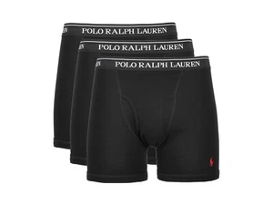 Paquete de 3 calzoncillos boxer de algodón negros que absorben la humedad Polo Ralph Lauren para hombre $45 - Imagen 1 de 1