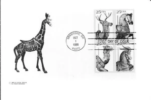 #2390-93a 25c Carousel Animals Stamps Publicity Photo Essay with FDC - Picture 1 of 1
