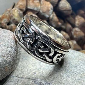Anello Celtico Nodo Dara Irlandese Scozzese Gallese Regalo Promessa Anello Grande 925 - Foto 1 di 10