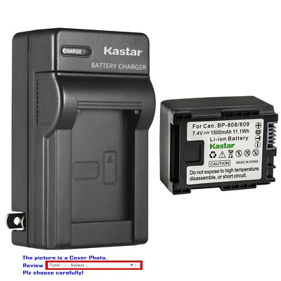 Kastar Battery AC Wall Charger for Canon BP-809 & Canon VIXIA HF S100 HFS100