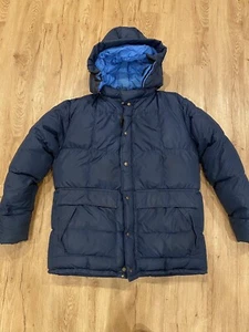 VTG Eddie Bauer Jacket Mens XL Blue Goose Down Puffer Parka Hooded USA WPL 9647 - Picture 1 of 24