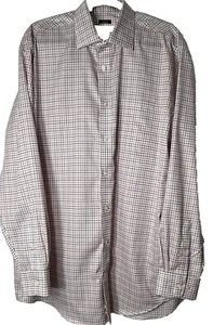 Pronto Uomo Dress Shirt Sz 17.5 36/37 Tall Classic Fit No Iron Egyptian Cotton - Picture 1 of 11