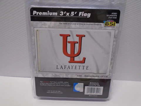 Louisiana Lafayette Flag Ragin Cajuns 3x5 Foot Single Sided Banner NEW Polyester Cover