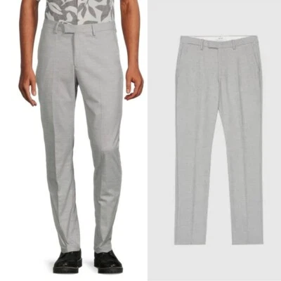 Nuevo con etiquetas Nuevo Reiss Granual Ajustado Franela Pierna Suave Gris Pantalones Pantalones Talla 28 Foto 1 de 4