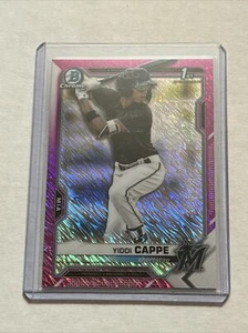 2021 Bowman 1st Chrome #BCP-199 Yiddi Cappe Prospects Fuchsia Shimmer /199 - Picture 1 of 2
