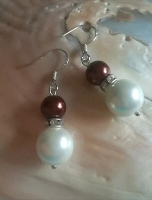 ORECCHINI VERE PERLE DI TAHITI CHOCO E PERLE SOUTH SEA 8.5/12MM  CON ARGENTO 925 - Immagine 1 di 4