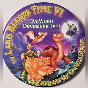Universal Studios The Land Before Time VI ,The Secret of Saurus Rock pinback! - Picture 1 of 2