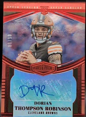 DORIAN THOMPSON-ROBINSON 2023 Panini Plates & Patches RC AUTO Red SP #/10 Browns - Image 1 of 2