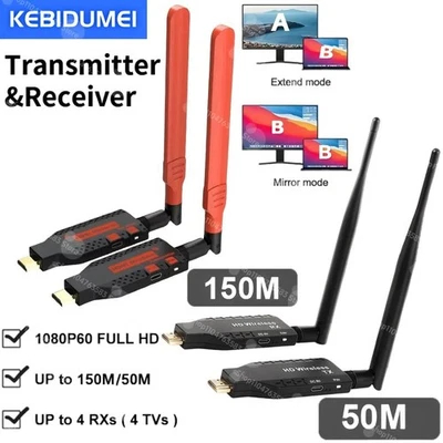 1080P Wireless HDMI Extender 150m 1TX to 4RX Splitter Video Transmitter Receiver - Bild 1 von 4