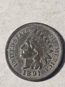 1891-P 1C Indian Head Cent Penny, antike Münze, kostenloser Versand - Bild 1 von 2