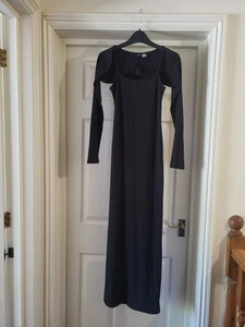 H&M Black Long Bodycon Dress With Bolero XS - Picture 1 of 2