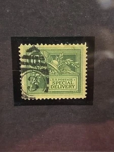 US 1908 #E7 Special Delivery Helmet of Mercury 10c Green F-VF Ex Used - Picture 1 of 3
