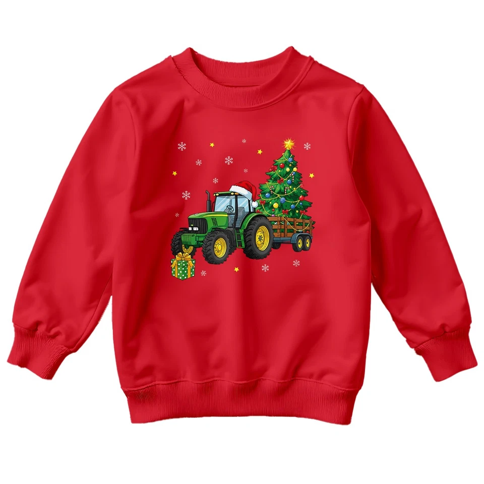 BANANA-TEES Traktor Weihnachten Urlaub Kinder Sweatshirt Festlich Baum Pullover