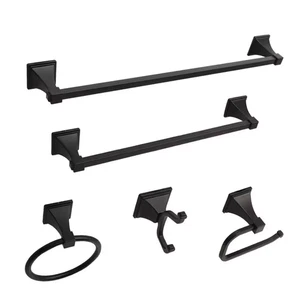 Cholet 5-Piece Bath Hardware Set with Towel Hook and Ring Toilet Paper Holder To - Picture 1 of 4