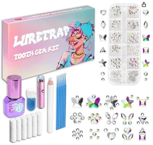 LURETRAP Y2K Trendy 30 Pieces Crystal Tooth Gem Kit - Unleash Your Sparkly Smile - Picture 1 of 10