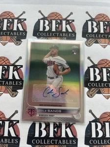2022 Topps Chrome Update Cole Sands Rookie Auto Refractor #AC-CSA RC Twins - Picture 1 of 2