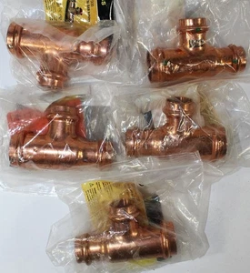 5 Viega ProPress 1 pollice x 3/4 pollici x 3/4 pollici T-shirt riduzione rame pressa 5 pezzi - Foto 1 di 3