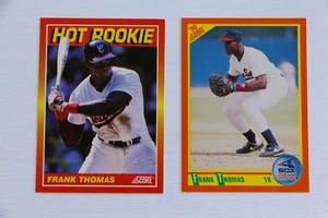 1990 SCORE #86T & #4 HOT ROOKIE FRANK THOMAS HOF RC 2 KARTEN 32 NM-MT KOSTENLOSER VERSAND - Bild 1 von 2