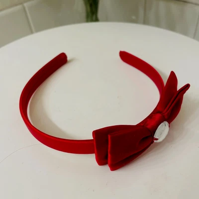 Gymboree Girl Kid Christmas Dark Red Cloth Hair Headband One Size NWOT - Image 1 of 4