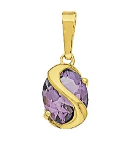 Pendentif Pierre Améthyste Ovale 10*8mm Or Massif 18K de Dolly-Bijoux - Picture 1 of 2