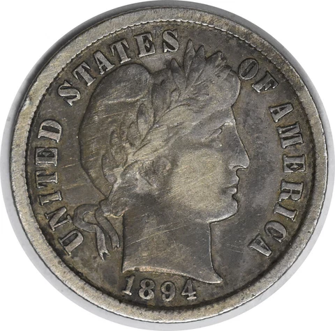1894 Barber Silver Dime F Uncertified #233 Cover
