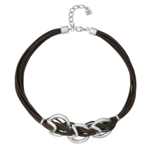 COLLAR UNOde50 pasos col1642marmtl0u cuero/plata esterlina 16""-18,5"" pulgadas - Imagen 1 de 3