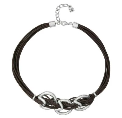 COLLAR UNOde50 PASOS COL1642MARMTL0U CUERO/PLATA ESTERLINA 16"-18,5" pulgadas Foto 1 de 3