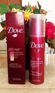 1- Dove Pro-Age Neck & Chest Beauty Serum 3.3 oz.~ HARD TO FIND ITEM 🆕 - Picture 1 of 3