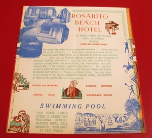 VINTAGE BROCHURE ROSARITO BEACH HOTEL RESORT OLD MEXICO RARE !! - Picture 1 of 2