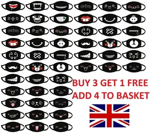 60+ Styles Funny Cotton Reusable Face Mask Unisex Adult Fancy Dress Covering UK - Picture 1 of 47