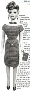 GENE DOLL By Ashton Drake~ "Four O'Clock Tea" Crocheted Dress and Purse Pattern - Picture 1 of 1