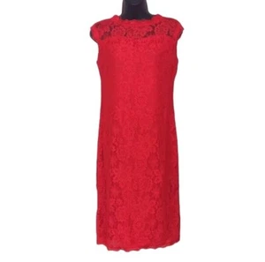Stanzino Red Floral Lace Cap Sleeve Bodycon Dress Size Large NWT - Picture 1 of 7