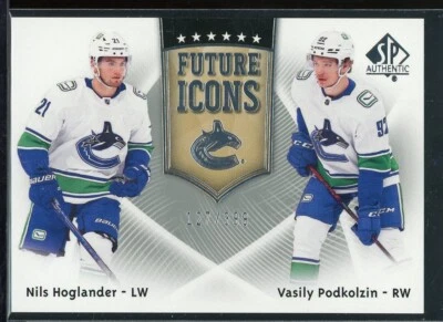 2021-22 SP Authentic Future Icons #FI29 Nils Hoglander/Vasily Podkolzin 127/399 - Image 1 of 2