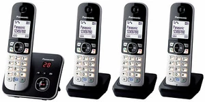 Panasonic KX-TG6824GB Schwarz Quattro Schnurlostelefone mit Anrufbeantworter-gsg - Bild 1 von 2
