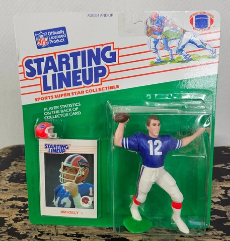 RARE 🚨 NEW 1988 Kenner Starting Lineup Jim Kelly Buffalo Bills Figure & Card Cover