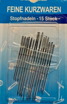 15 Stopfnadeln Sticknadeln Nähnadeln Nadeln 45mm bis 65mm silber Stecknadeln - Bild 1 von 2