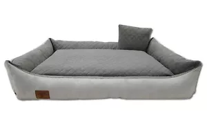 XXL Hundebett Hundekissen Hundesofa Katzenbett Hundekorb gesteppt GRAU - Bild 1 von 5
