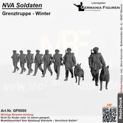 GERMANIA FIGUREN NVA Soldaten Grenztruppe Kopfbedeckung Winter