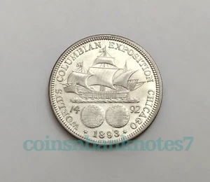 1893 Silver Half Dollar-Columbian Exposition, Uncirculated / Ship - Picture 1 of 2