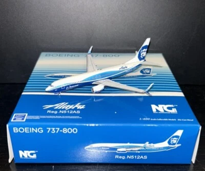 NG Modelos 1:400 Alaska Airlines Boeing 737-800 Casa Colores Seattle N512AS 58095 Foto 1 de 4