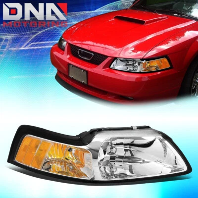 FOR 1999-2004 FORD MUSTANG FACTORY STYLE HEADLIGHT LAMP ASSEMBLY RIGHT RH CHROME - Image 1 of 4